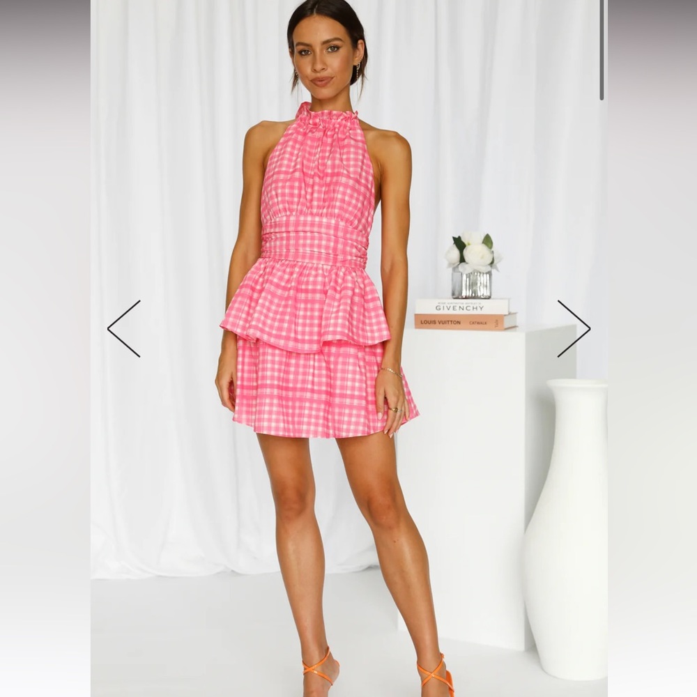 Hello Molly Pink plaid dress